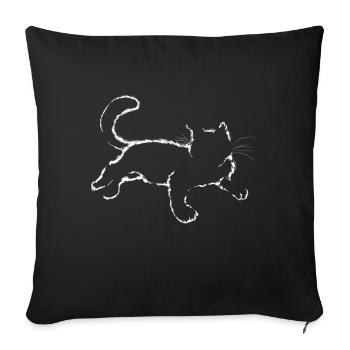 Cats Silhouette Kitten Cat - Sofa pillowcase 17,3'' x 17,3'' (45 x 45 cm) - black - Front