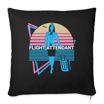 Flight attendant Retro - Sofa pillowcase 17,3'' x 17,3'' (45 x 45 cm) - black - Front