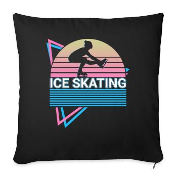 Ice Skating Retro Skating - Sofa pillowcase 17,3'' x 17,3'' (45 x 45 cm) - black - Front