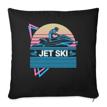 Jet Ski Retro - Sofakissenbezug 45 x 45 cm - Schwarz - Vorne