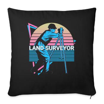 Arpenteur rétro - Housse de coussin décorative 45 x 45 cm - noir - Devant