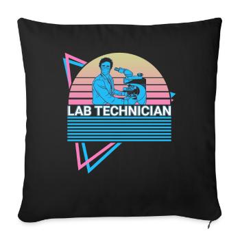 Technicien de laboratoire Rétro - Housse de coussin décorative 45 x 45 cm - noir - Devant