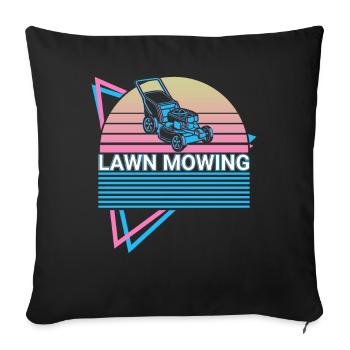 Lawn mowing retro - Sofa pillowcase 17,3'' x 17,3'' (45 x 45 cm) - black - Front