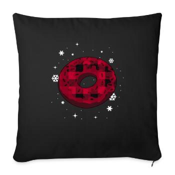Bagel Gift Funny - Sofa pillowcase 17,3'' x 17,3'' (45 x 45 cm) - black - Front