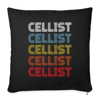 Cello Funny Gift Viola - Sofa pillowcase 17,3'' x 17,3'' (45 x 45 cm) - black - Front