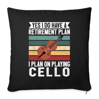 Cello Funny Gift Viola - Sofa pillowcase 17,3'' x 17,3'' (45 x 45 cm) - black - Front