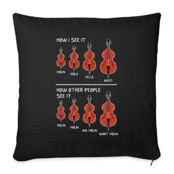 Cello Lustiges Geschenk Viola - Sofakissenbezug 45 x 45 cm - Schwarz - Vorne