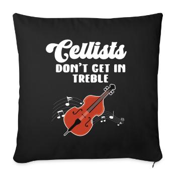 Cello Funny Gift Viola - Sofa pillowcase 17,3'' x 17,3'' (45 x 45 cm) - black - Front
