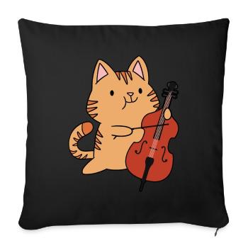 Cello Lustiges Geschenk Viola - Sofakissenbezug 45 x 45 cm - Schwarz - Vorne