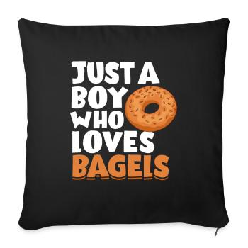 Bagel Gift Funny - Sofa pillowcase 17,3'' x 17,3'' (45 x 45 cm) - black - Front