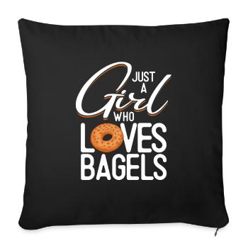 Bagel Cadeau Drôle - Housse de coussin décorative 45 x 45 cm - noir - Devant