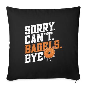 Bagel Cadeau Drôle - Housse de coussin décorative 45 x 45 cm - noir - Devant