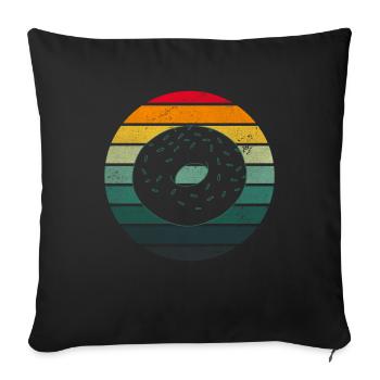 Bagel Gift Funny - Sofa pillowcase 17,3'' x 17,3'' (45 x 45 cm) - black - Front