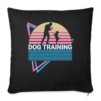 Dog Training Retro Trainer - Sofa pillowcase 17,3'' x 17,3'' (45 x 45 cm) - black - Front