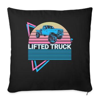 Lifted truck retro - Sofa pillowcase 17,3'' x 17,3'' (45 x 45 cm) - black - Front