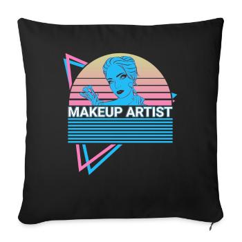 Maquilleuse rétro - Housse de coussin décorative 45 x 45 cm - noir - Devant