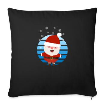 sweet Santa Claus snowflakes - Sofa pillowcase 17,3'' x 17,3'' (45 x 45 cm) - black - Front