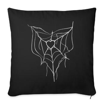 Toile d’araignée Coeur Goth Gothic Spider Net - Housse de coussin décorative 45 x 45 cm - noir - Devant