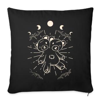 Kawaii Bear Moon Phases Gothic Two Headed Bear - Sofa pillowcase 17,3'' x 17,3'' (45 x 45 cm) - black - Front