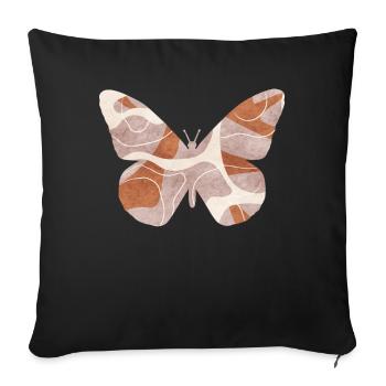 Bohemian Aesthetic Hippie Butterfly - Sofa pillowcase 17,3'' x 17,3'' (45 x 45 cm) - black - Front