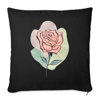 Bohemian Aesthetic Red Rose Retro Pastel - Sofa pillowcase 17,3'' x 17,3'' (45 x 45 cm) - black - Front