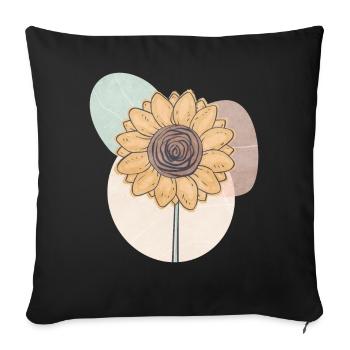 Bohemian Aesthetic Sunflower Retro Pastel - Sofa pillowcase 17,3'' x 17,3'' (45 x 45 cm) - black - Front