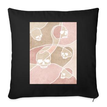 Bohemian Aesthetic Gothic Skull Goth Retro Pastel - Sofakissenbezug 45 x 45 cm - Schwarz - Vorne