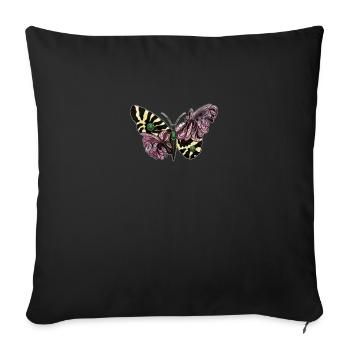 Avant Garde Aesthetic Weirdcore Butterfly Hippie - Sofa pillowcase 17,3'' x 17,3'' (45 x 45 cm) - black - Front