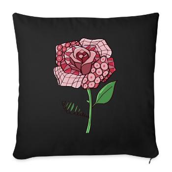 Avant Garde Aesthetic Rose Weirdcore Hippie - Sofa pillowcase 17,3'' x 17,3'' (45 x 45 cm) - black - Front