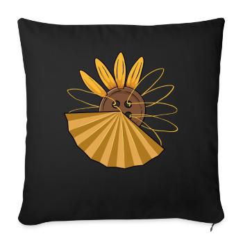 Avant Garde Aesthetic Sunflower Button Weirdcore - Sofa pillowcase 17,3'' x 17,3'' (45 x 45 cm) - black - Front