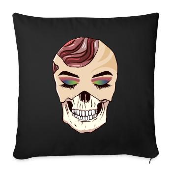 Avant Garde Aesthetic Gothic Skull Goth Hippie - Sofa pillowcase 17,3'' x 17,3'' (45 x 45 cm) - black - Front