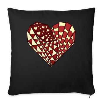Avant Garde Aesthetic Heart Weirdcore Hippie - Sofa pillowcase 17,3'' x 17,3'' (45 x 45 cm) - black - Front