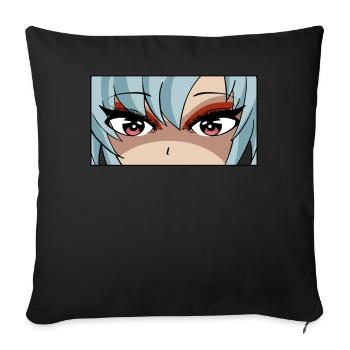 Avant Garde Aesthetic Anime Girl Eyes - Sofa pillowcase 17,3'' x 17,3'' (45 x 45 cm) - black - Front