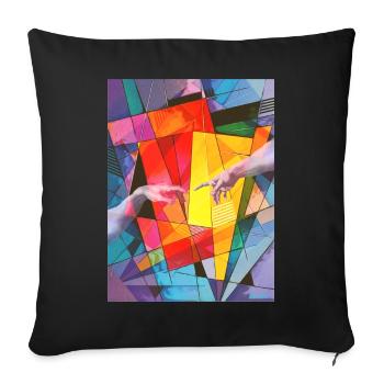 Avant Garde Aesthetic Creation Of Adam - Sofa pillowcase 17,3'' x 17,3'' (45 x 45 cm) - black - Front