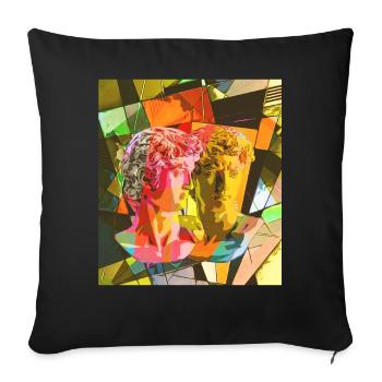 Avant Garde Aesthetic David Head Statue - Sofa pillowcase 17,3'' x 17,3'' (45 x 45 cm) - black - Front