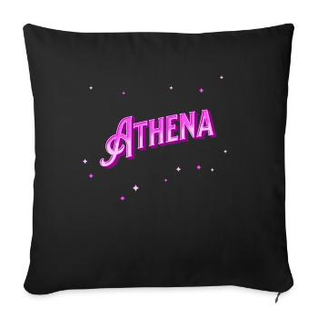 Nom Athena personnalisé - Housse de coussin décorative 45 x 45 cm - noir - Devant