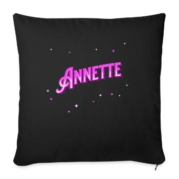 Annette name personalized - Sofa pillowcase 17,3'' x 17,3'' (45 x 45 cm) - black - Front