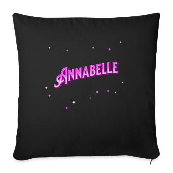 Nom Annabelle personnalisé - Housse de coussin décorative 45 x 45 cm - noir - Devant