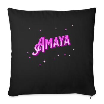 Amaya name personalized - Sofa pillowcase 17,3'' x 17,3'' (45 x 45 cm) - black - Front