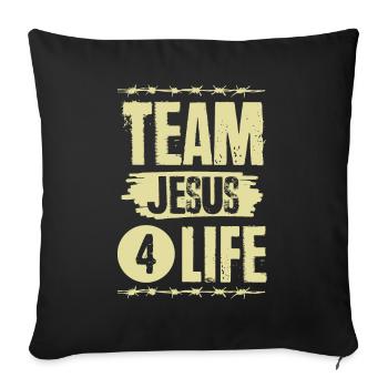 Équipe Jésus - Housse de coussin décorative 45 x 45 cm - noir - Devant