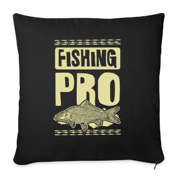 Fishing Pro - Sofa pillowcase 17,3'' x 17,3'' (45 x 45 cm) - black - Front