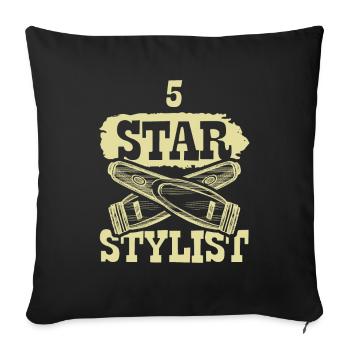 Styliste 5 étoiles - Housse de coussin décorative 45 x 45 cm - noir - Devant