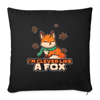 Clever Like A Fox Fox Animal Red Fox - Sofa pillowcase 17,3'' x 17,3'' (45 x 45 cm) - black - Front