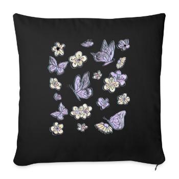Art Academia Papillons esthétiques - Housse de coussin décorative 45 x 45 cm - noir - Devant