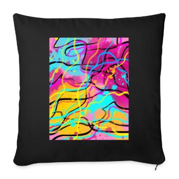 Art Academia Aesthetic Pastel Watercolor - Sofa pillowcase 17,3'' x 17,3'' (45 x 45 cm) - black - Front