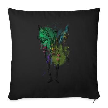 Art Academia Aesthetic Skeleton Fairycore - Sofakissenbezug 45 x 45 cm - Schwarz - Vorne