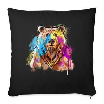 Art Academia Aesthetic Bear Watercolor - Sofa pillowcase 17,3'' x 17,3'' (45 x 45 cm) - black - Front