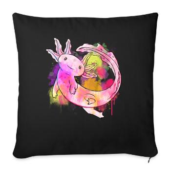 Art Academia Aesthetic Axolotl Watercolor - Sofa pillowcase 17,3'' x 17,3'' (45 x 45 cm) - black - Front