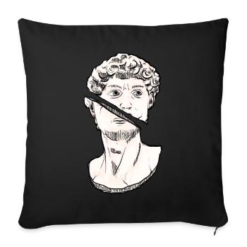 Art Academia Aesthetic David Statue Greek Statue - Sofa pillowcase 17,3'' x 17,3'' (45 x 45 cm) - black - Front