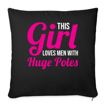 Fun Pole Vault Pole Vault Pole Vault - Sofa pillowcase 17,3'' x 17,3'' (45 x 45 cm) - black - Front